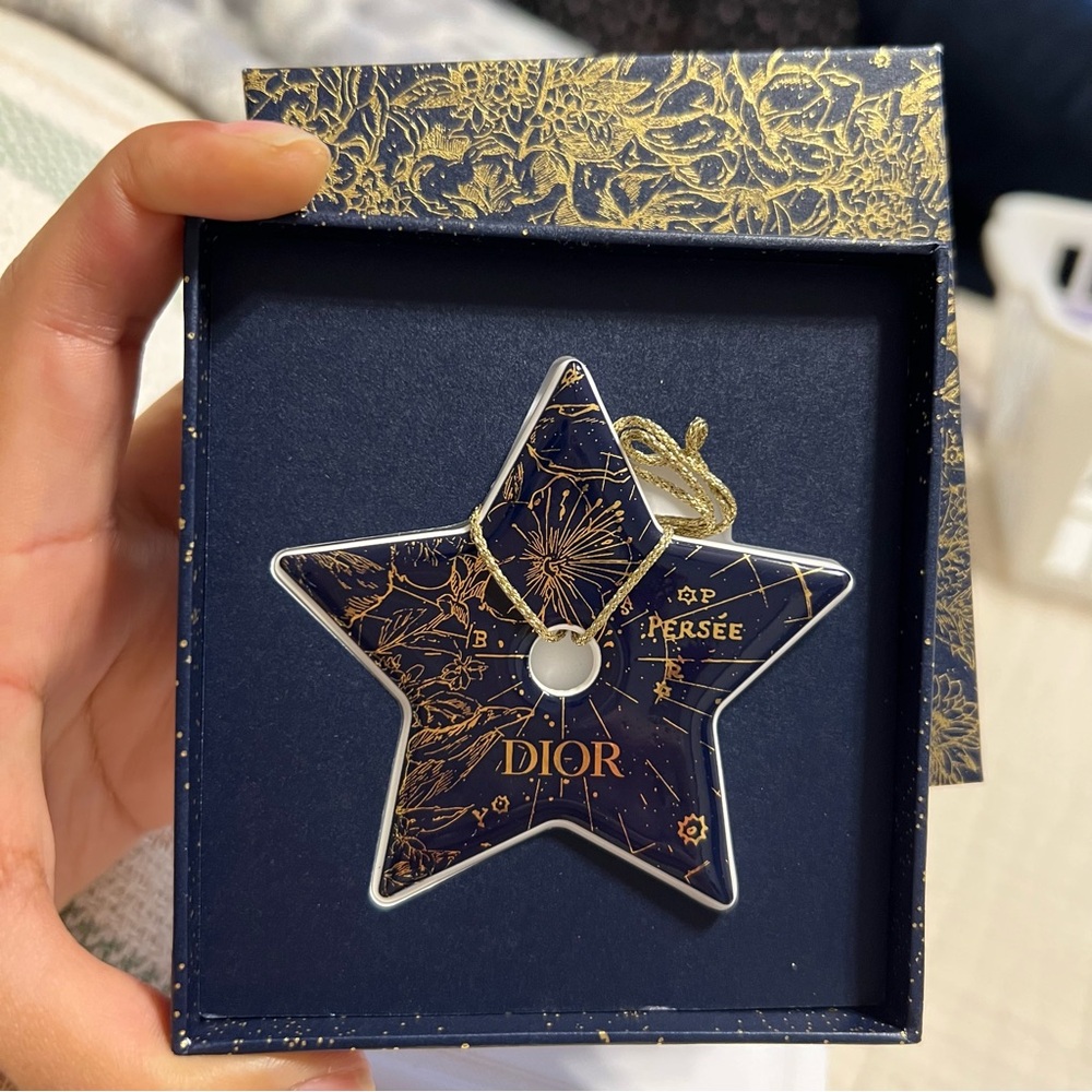 Dior Star Ornament in Navy and Gold